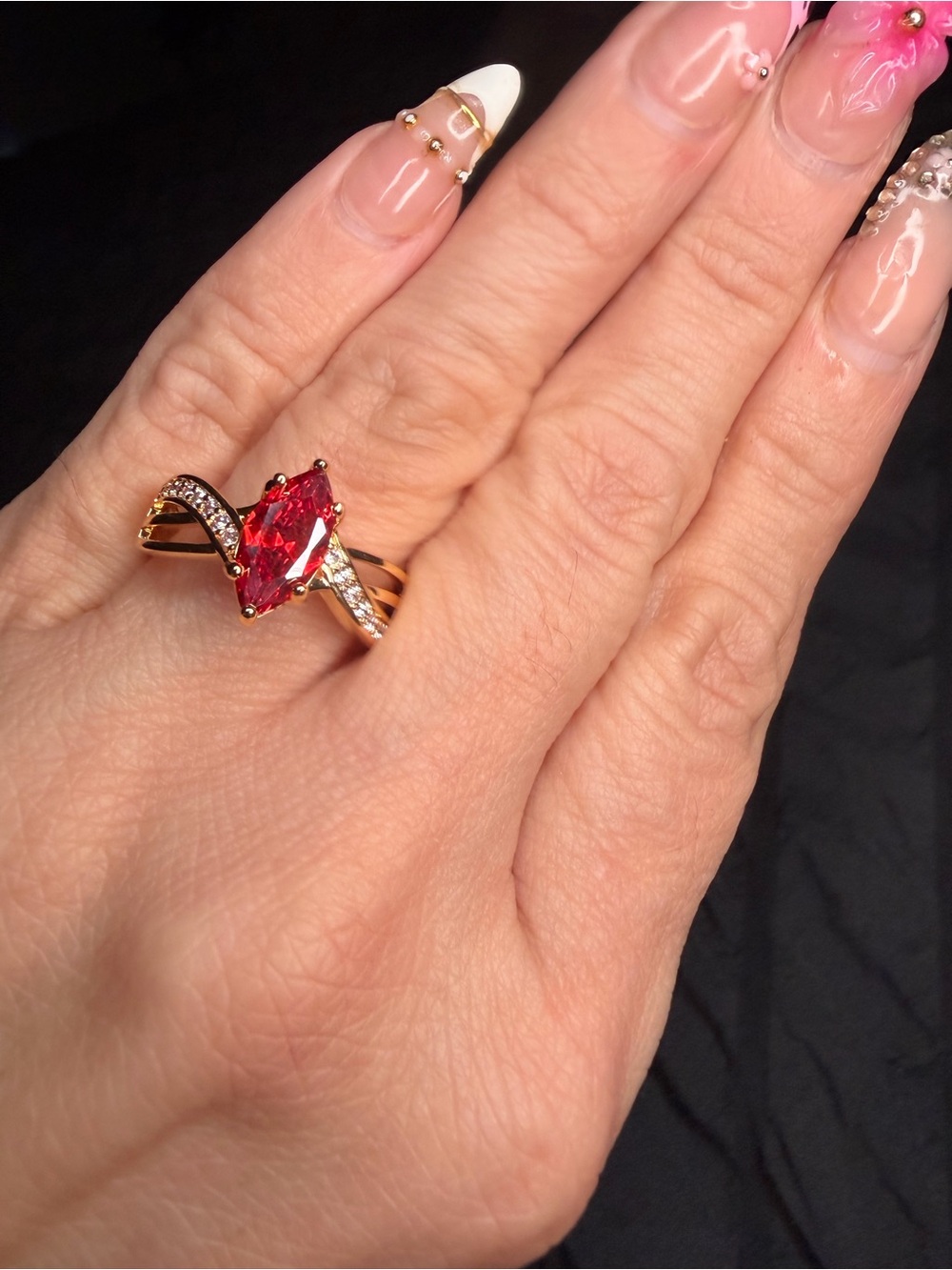 Ruby Red Marquise AAA CZ Ring -Sz 9